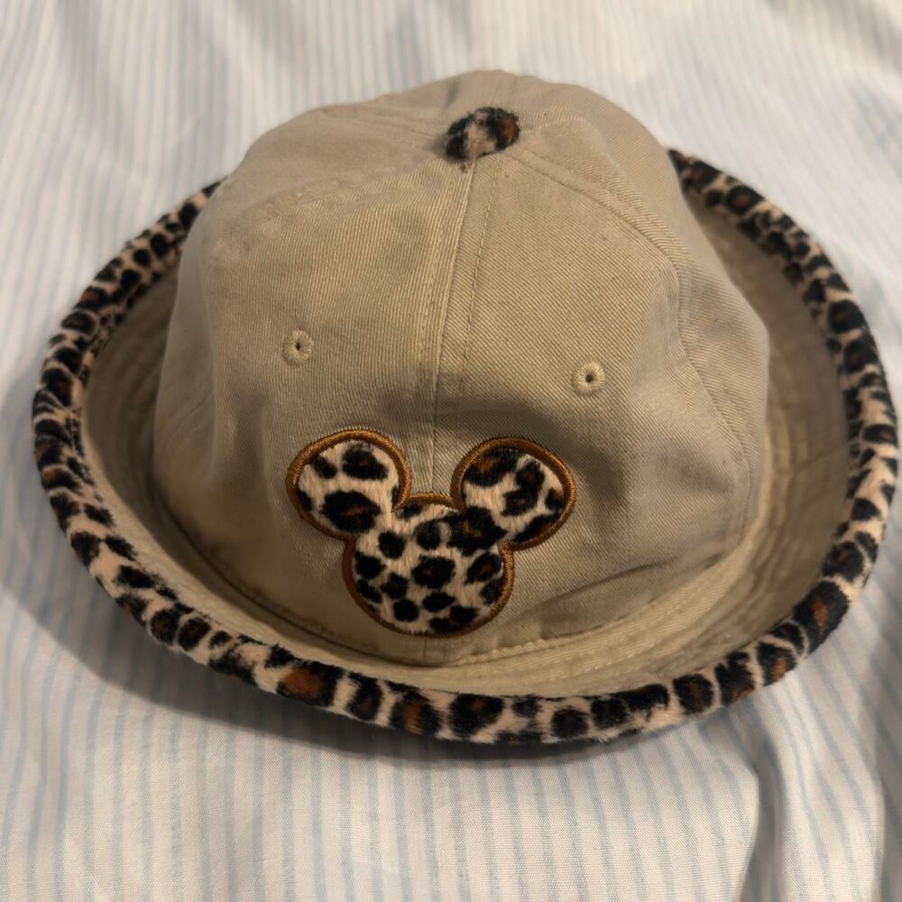 Walt Disney World Animal Kingdom Mickey Mouse Leopard Print Bucket Hat